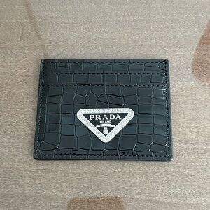 Black Crocodile Pattern Card Holder